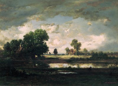 Der Teich mit stürmischem Himmel, ca. 1865-7 von Pierre Etienne Theodore Rousseau